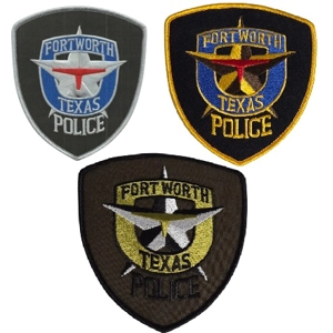 TX Texas State Fort Worth Police Department Shoulder Patch Set of 3