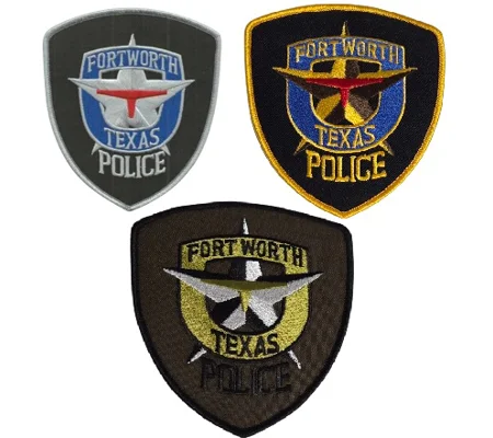 TX Texas State Fort Worth Police Department Shoulder Patch Set of 3