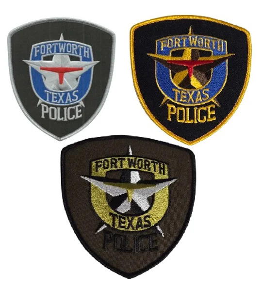TX Texas State Fort Worth Police Department Shoulder Patch Set of 3