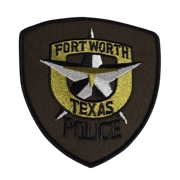 TX Texas State Fort Worth Police Department Shoulder Patch Olive Drab