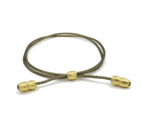 Cap Cord with Tassel Trooper Style Acorns Gold - Black