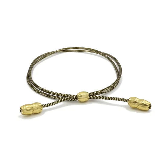Cap Cord with Tassel Trooper Style Acorns Gold - Black