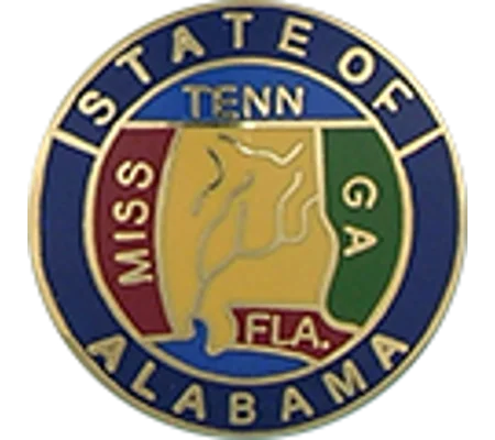 Collar Insignia Tac Pin State Seal AL Alabama