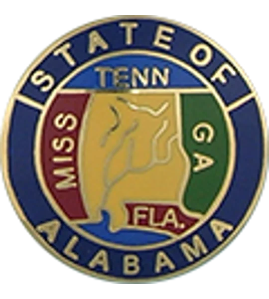 Collar Insignia Tac Pin State Seal AL Alabama