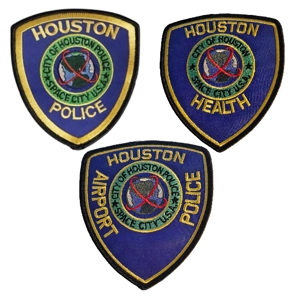 TX Texas State Houston Police Department Shoulder Patch Set