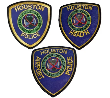 TX Texas State Houston Police Department Shoulder Patch Set