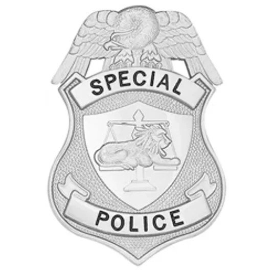 Special Police Shield Badge Lion with Scales Silver
