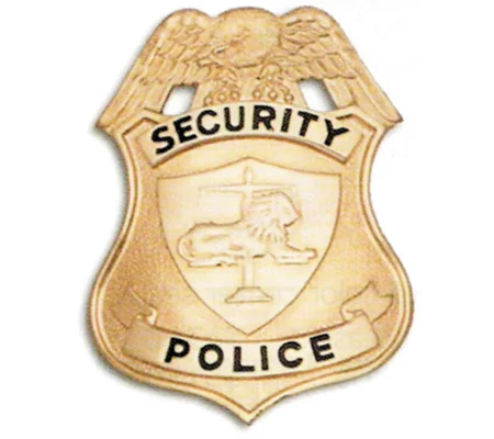 Security Police Shield Badge Lion with Scales Gold