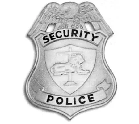 Security Police Shield Badge Lion with Scales Silver
