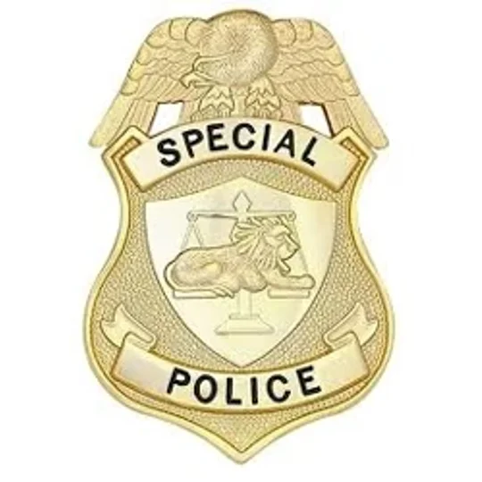 Special Police Shield Badge Lion with Scales Gold