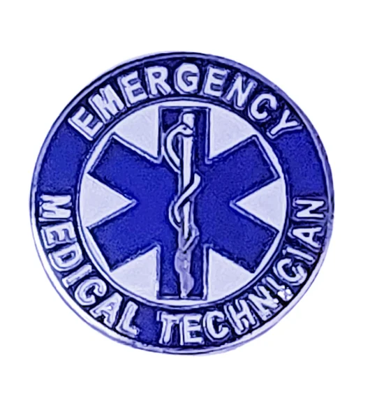 Emergency Medical Technician Collar Pin Round