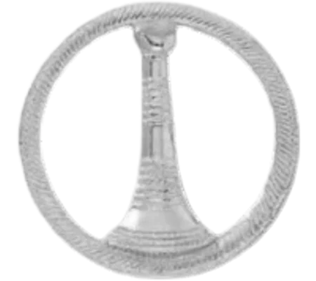 Hat Pin Bugles Disc 1 Bugle Silver Lieutenant Screw Post Hollow
