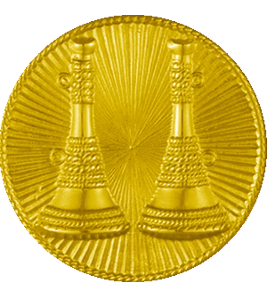 Hat Pin Bugles Disc 2 Bugle Side by Side Gold Captain Screw Post