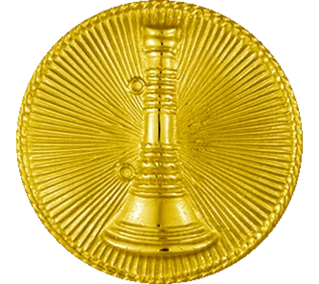 Hat Pin Bugles Disc 1 Bugle Gold Lieutenant Screw Post
