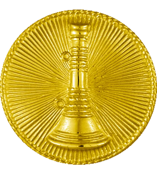 Hat Pin Bugles Disc 1 Bugle Gold Lieutenant Screw Post