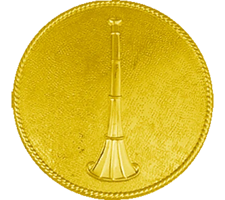 Hat Pin Bugles Disc 1 Bugle Gold Lieutenant Screw Post Smooth