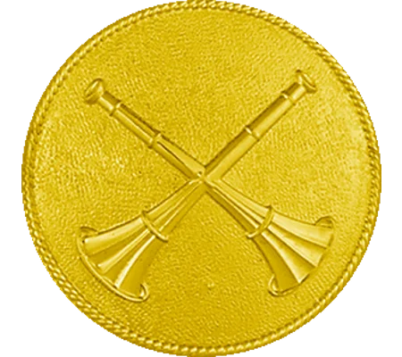 Hat Pin Bugles Disc 2 Bugle Crossed Gold Battalion Chief Screw Post Smooth