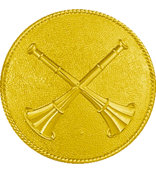 Hat Pin Bugles Disc 2 Bugle Crossed Gold Battalion Chief Screw Post Smooth