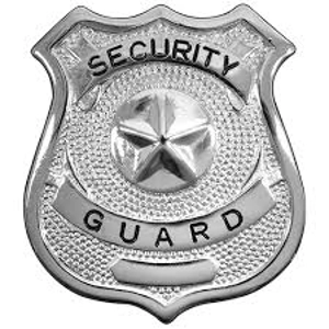 Security Guard Star Center Shield Badge Silver
