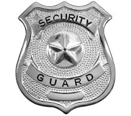 Security Guard Star Center Shield Badge Silver