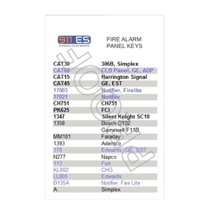 Fire Alarm Panel Pull Station Key ID Card