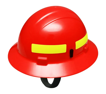 Full Brim Wildland Forestry Helmet with Ratchet Red