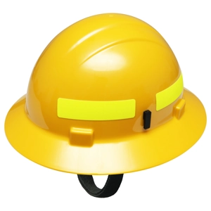 Full Brim Wildland Forestry Helmet with Ratchet Yellow