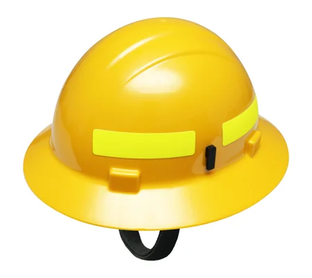 Full Brim Wildland Forestry Helmet with Ratchet Yellow