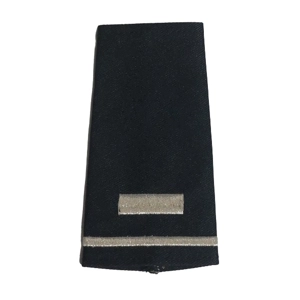 Lieutenant 1 Bar  Shirt Epaulette Shoulder Board Silver on Midnight