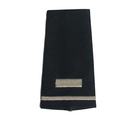 Lieutenant 1 Bar Shirt Epaulette Shoulder Board Silver on Midnight