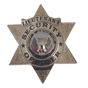 Security Officer 6 Point Star Badge Gold Lieutenant