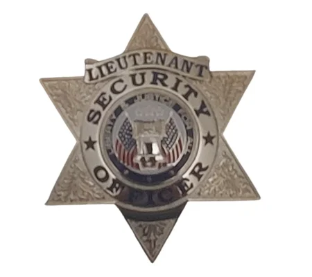 Security Officer 6 Point Star Badge Gold Lieutenant