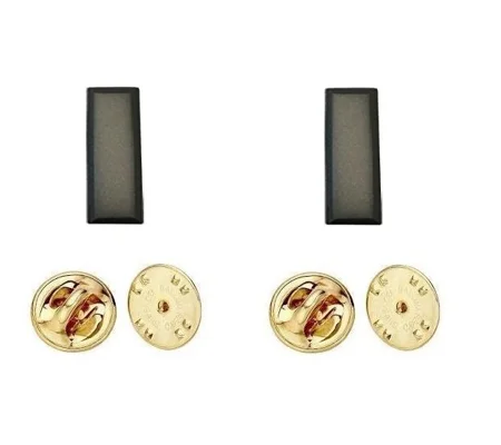 Lieutenant Bars Collar Insignia Pins Black Set