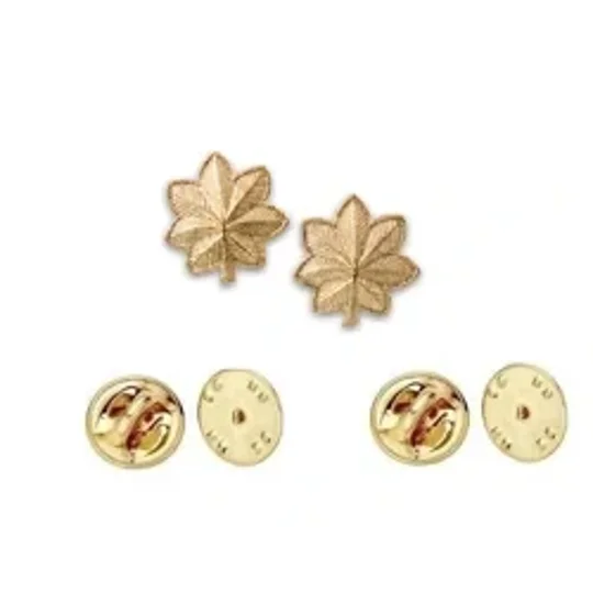 Major Oak Leaf Collar Pins Gold Military Officer