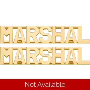 Collar Pins Insignia Letters 3/8 MARSHAL Gold Pair