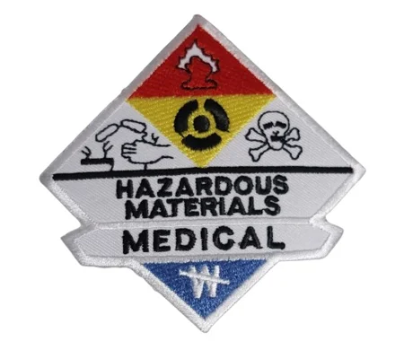 3.25" Embroidered Haz Mat Hazardous Materials Medical Patch