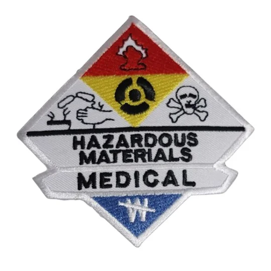 3.25" Embroidered Haz Mat Hazardous Materials Medical Patch