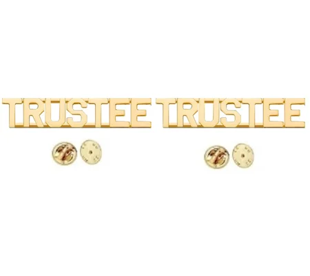 Collar Pins Insignia Letters TRUSTEE 3/8 Gold