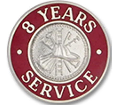 Collar Insignia Tac Pin Red Years Service 8