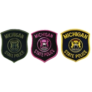 MI Michigan State Trooper Shoulder Patch Set of 3