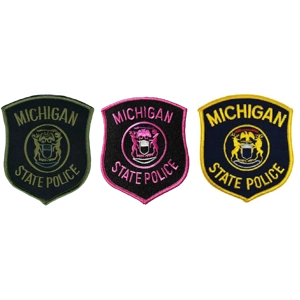 MI Michigan State Trooper Shoulder Patch Set of 3