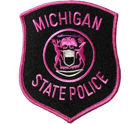 MI Michigan State Trooper Shoulder Patch Pink