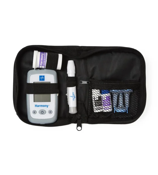 Blood Glucose Meter EMS Orange Zippered Storage Bag Case