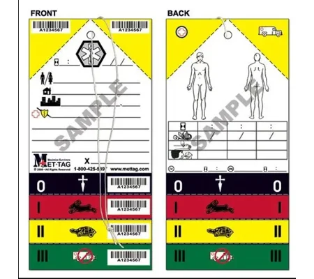 Medical Emergency Mass Causality Triage Tag