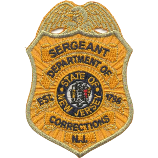 NJ New Jersey State Department of Corrections Patch Sergeant