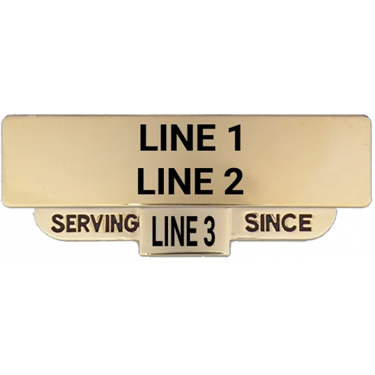 Custom Engraved Uniform Name - Year Tag Plate 3 Line