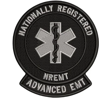 Nationally Registered Advanced Tac Black NREMTA Shoulder Patch