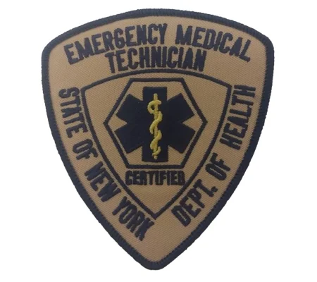 NY New York Emergency Medical Technician Basic Shoulder Patch Beige