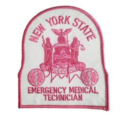 NY New York State Emergency Medical Technician Shoulder Patch Pink