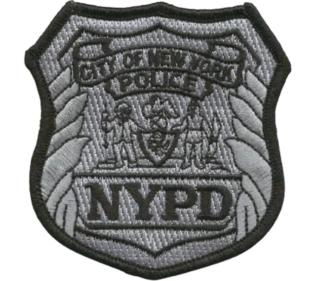NYPD City of New York Police Department Badge Patch Silver